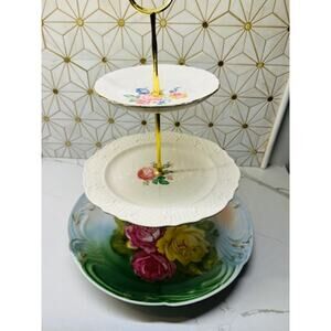 Three-Tier Dessert Stand | Vintage China | Wedding‎ Décor